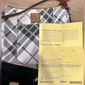 Dooney & Bourke Black and White Plaid Crossbody